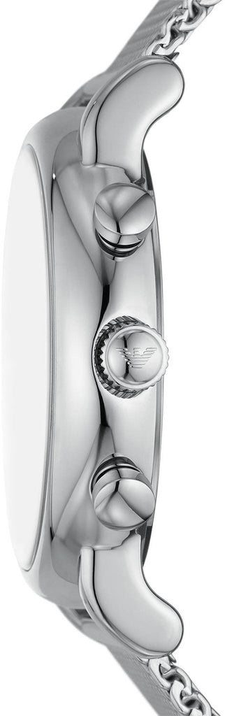 Emporio Armani Luigi Chronograph Quartz Black Dial Silver Mesh Bracelet Watch For Men - AR11429 Buy Now By Emporio Armani