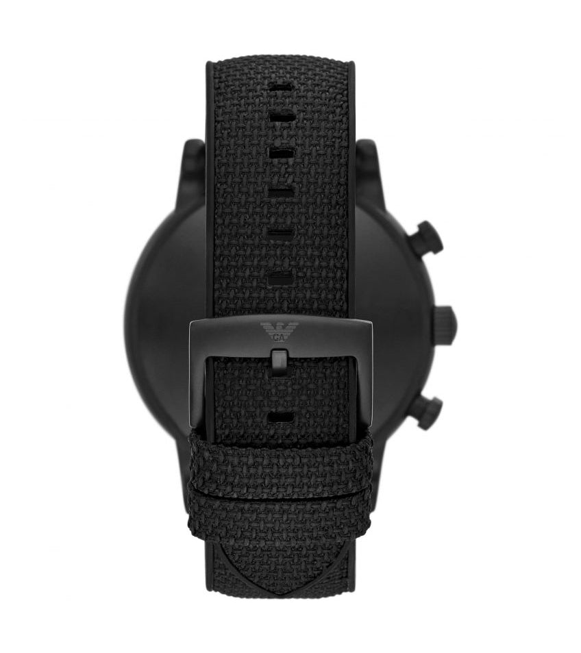 Emporio Armani Luigi Chronograph Black Dial Black Leather Strap Watch For Men - AR11133 Buy Now By Emporio Armani