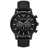Emporio Armani Luigi Analog Black Dial Black Leather Strap Watch For Men - AR11450 Buy Now By Emporio Armani