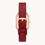 Emporio Armani Gianni T Bar Two-Hand Mother of Pearl Dial Red Leather Strap Watch For Women - AR11467 Buy Now By Emporio Armani