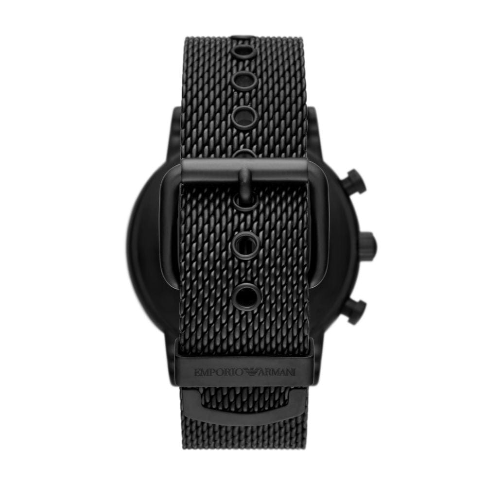 Emporio Armani Luigi Chronograph Green Dial Black Mesh Bracelet Watch For Men - AR11470 Buy Now By Emporio Armani