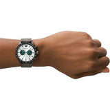 Emporio Armani Mario Chronograph White Dial Black Steel Strap Watch For Men - AR11471 Buy Now By Emporio Armani