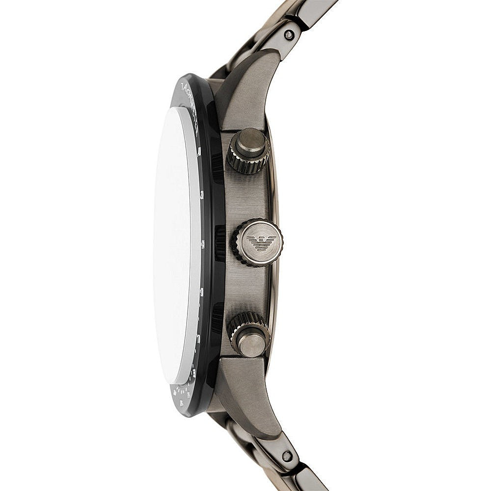 Emporio Armani Mario Chronograph White Dial Black Steel Strap Watch For Men - AR11471 Buy Now By Emporio Armani