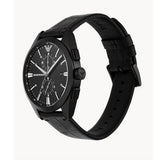 Emporio Armani Claudio Chronograph Black Dial Black Leather Strap Watch For Men - AR11483 Buy Now By Emporio Armani