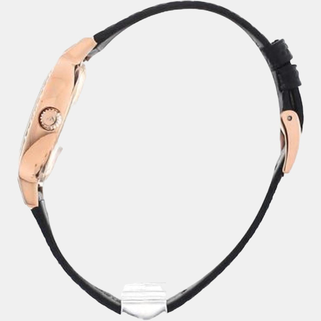 Emporio Armani Cleo Three-Hand Mother of Pearl Dial Black Leather Strap Watch For Women - AR11485 Buy Now By Emporio Armani