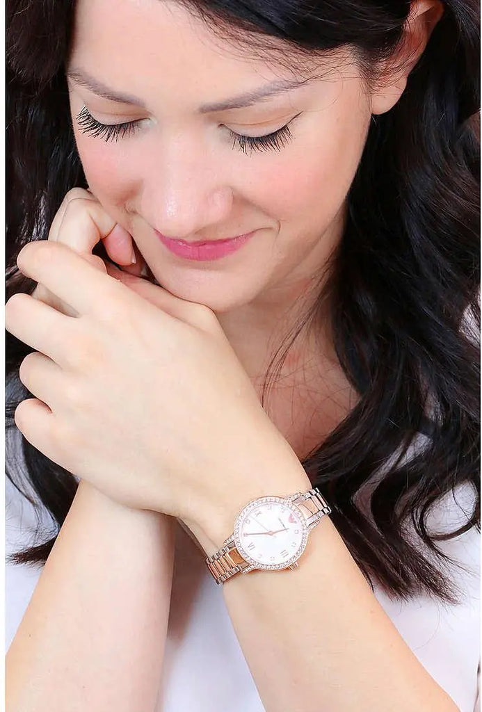 Emporio Armani Cleo Mother of Pearl Dial Two Tone Steel Strap Watch For Women - AR11499 Buy Now By Emporio Armani