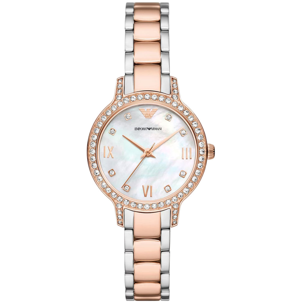 Emporio Armani Cleo Mother of Pearl Dial Two Tone Steel Strap Watch For Women - AR11499 Buy Now By Emporio Armani