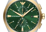 Emporio Armani Claudio Chronograph Green Dial Two Tone Steel Strap Watch For Women - AR11511 Buy Now By Emporio Armani