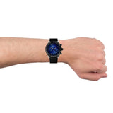 Emporio Armani Mario Chronograph Blue Dial Black Leather Strap Watch For Men - AR11522 Buy Now By Emporio Armani
