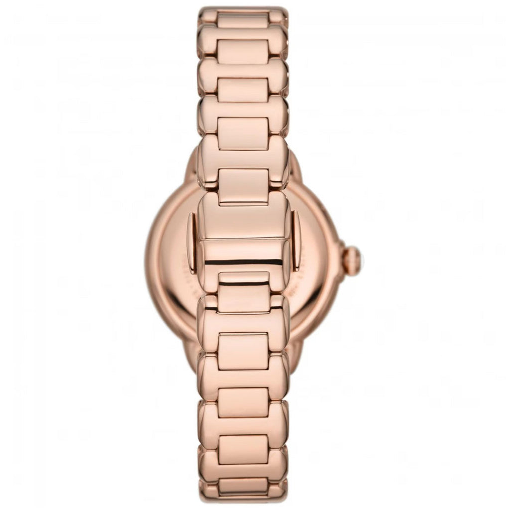 Emporio Armani Aira Three Hand Mother of Pearl Dial Rose Gold Steel Strap Watch For Women - AR11523 Buy Now By Emporio Armani