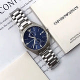 Emporio Armani Claudio Chronograph Blue Dial Silver Steel Strap Watch For Men - AR11541 Buy Now By Emporio Armani