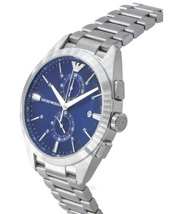 Emporio Armani Claudio Chronograph Blue Dial Silver Steel Strap Watch For Men - AR11541 Buy Now By Emporio Armani