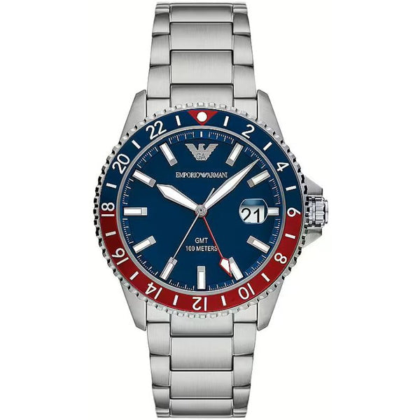 Emporio Armani Sea Explorer GMT Blue Dial Silver Steel Strap Watch For Men - AR11590 Buy Now By Emporio Armani