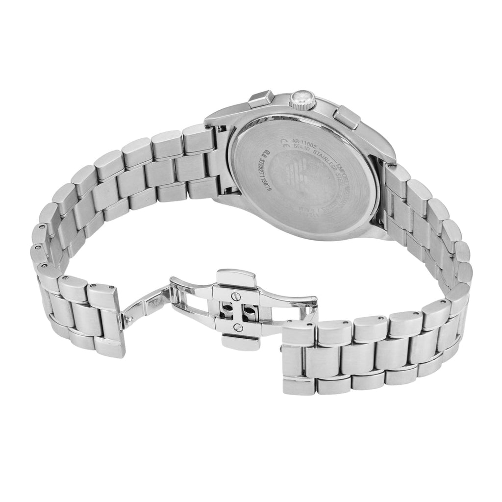 Emporio Armani Paolo Chronograph Black Dial Silver Steel Strap Watch For Men - AR11602 Buy Now By Emporio Armani