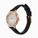 Emporio Armani Mia Three Hand Crystals Silver Dial Black Leather Strap Watch For Women - AR11631 Buy Now By Emporio Armani