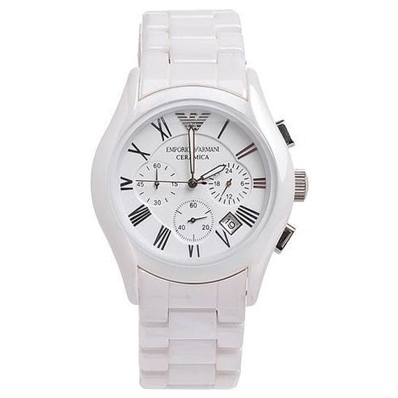 Emporio Armani Chronograph Ceramic White Dial Watch For Women - AR1403 Buy Now By Emporio Armani