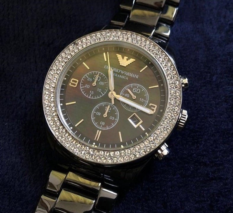 Emporio Armani Ceramica Black Dial Black Ceramic Strap Watch For Men - AR1455 Buy Now By Emporio Armani