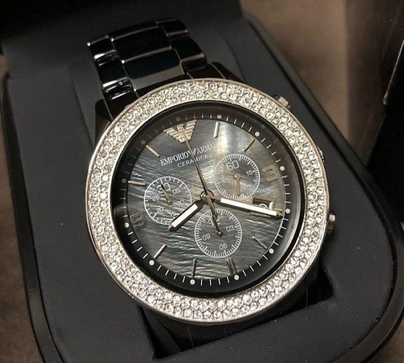 Emporio Armani Ceramica Black Dial Black Ceramic Strap Watch For Men - AR1455 Buy Now By Emporio Armani