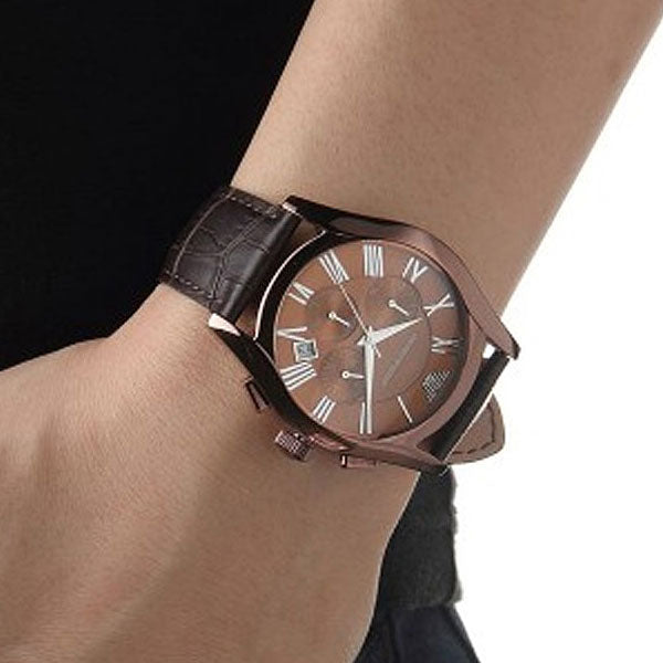 Emporio Armani Valente Classic Brown Dial Brown Leather Strap Watch For Men - AR1609 Buy Now By Emporio Armani