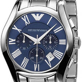 Emporio Armani Classic Blue Dial Silver Steel Strap Watch For Men - AR1635 Buy Now By Emporio Armani