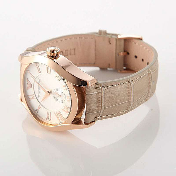 Emporio Armani Valente Analog Beige Dial Beige Leather Strap Watch For Men - AR1667 Buy Now By Emporio Armani