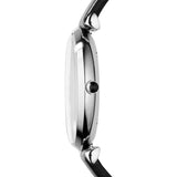 Emporio Armani Retro Analog Quartz Silver Dial Black Leather Strap Watch For Men - AR1674 Buy Now By Emporio Armani