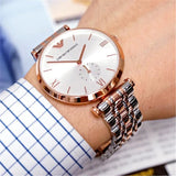 Emporio Armani Retro Silver Dial Two Tone Steel Strap Watch For Men - AR1677 Buy Now By Emporio Armani