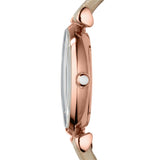Emporio Armani Gianni T Bar Gunmetal Dial Beige Leather Strap Watch For Women - AR1681 Buy Now By Emporio Armani