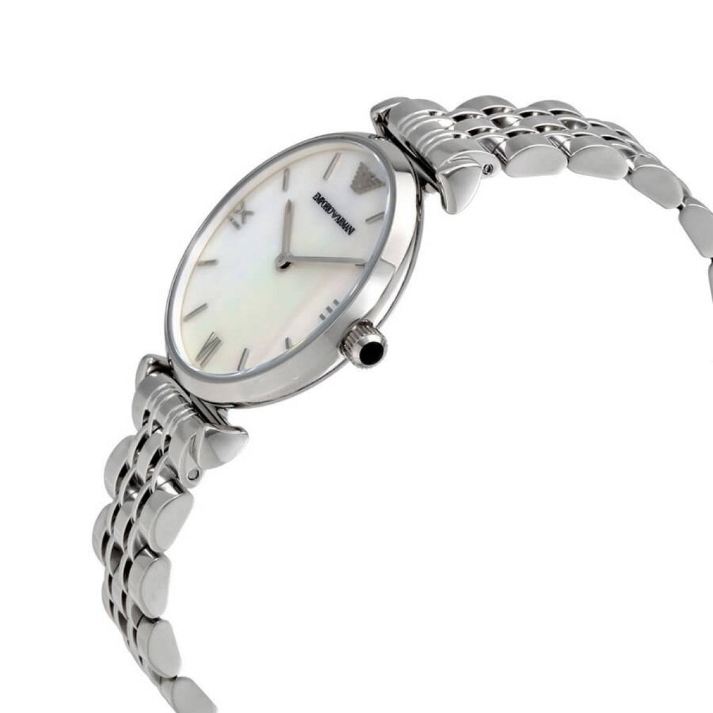 Emporio Armani T Bar Mother of Pearl Dial Steel Strap Watch For Women - AR1682 Buy Now By Emporio Armani