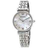 Emporio Armani Gianni T Bar Mother of Pearl Dial Silver Steel Strap Watch For Women - AR1688 Buy Now By Emporio Armani