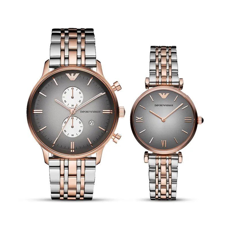 Emporio Armani Gianni T Bar Grey Dial Two Tone Stainless Steel Watch For Women - AR1725 Buy Now By Emporio Armani