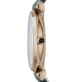 Emporio Armani Retro Champagne Beige Dial Green Leather Strap Watch For Women - AR1726 Buy Now By Emporio Armani