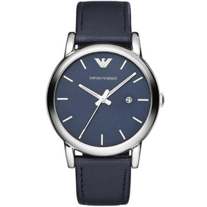 Emporio Armani Classic Quartz Blue Dial Black Leather Strap Watch For Men - AR1731 Buy Now By Emporio Armani