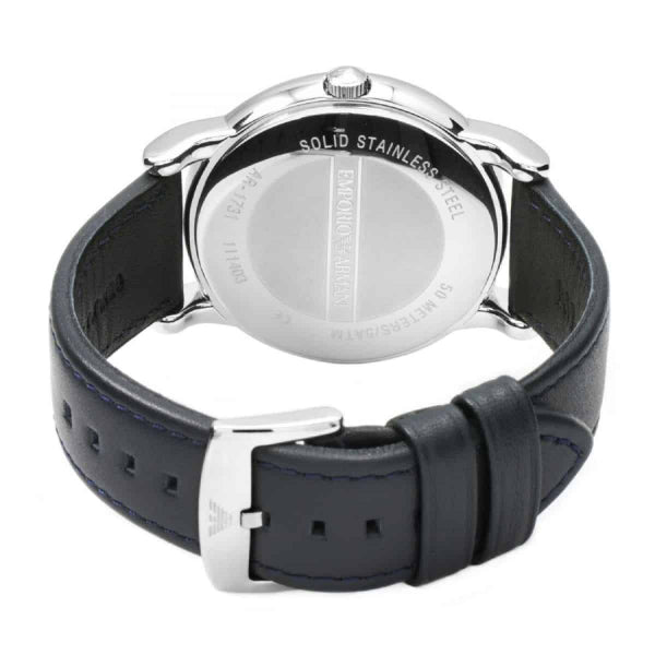 Emporio Armani Classic Quartz Blue Dial Black Leather Strap Watch For Men - AR1731 Buy Now By Emporio Armani