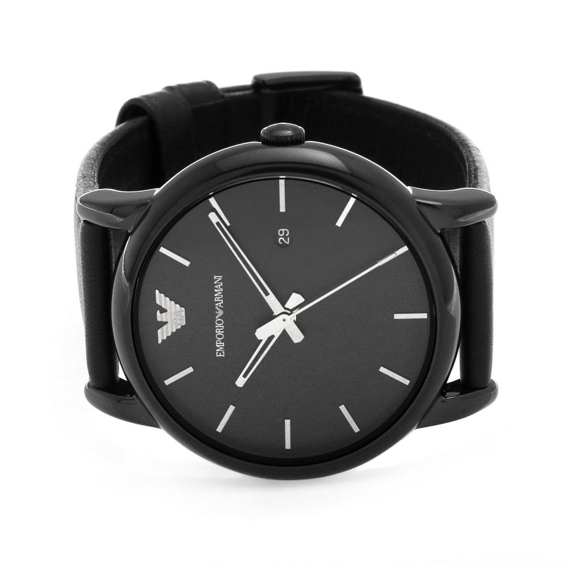 Emporio Armani Classic Black Dial Black Leather Strap Watch For Men - AR1732 Buy Now By Emporio Armani