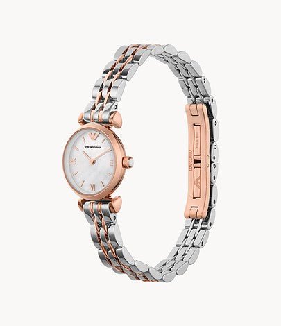 Emporio Armani Mother of Pearl Dial Two Tone Steel Strap Watch For Women - AR1689 Buy Now By Emporio Armani