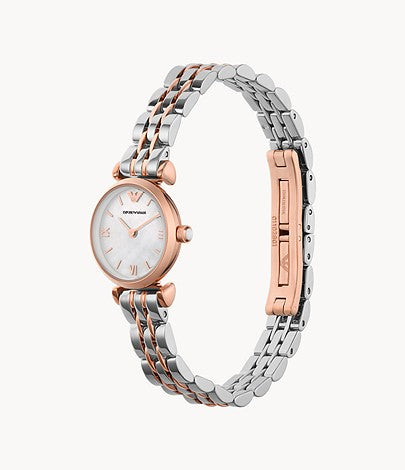 Emporio Armani Gianni Mother of Pearl Dial Two Tone Steel Strap Watch For Women - AR1764 Buy Now By Emporio Armani