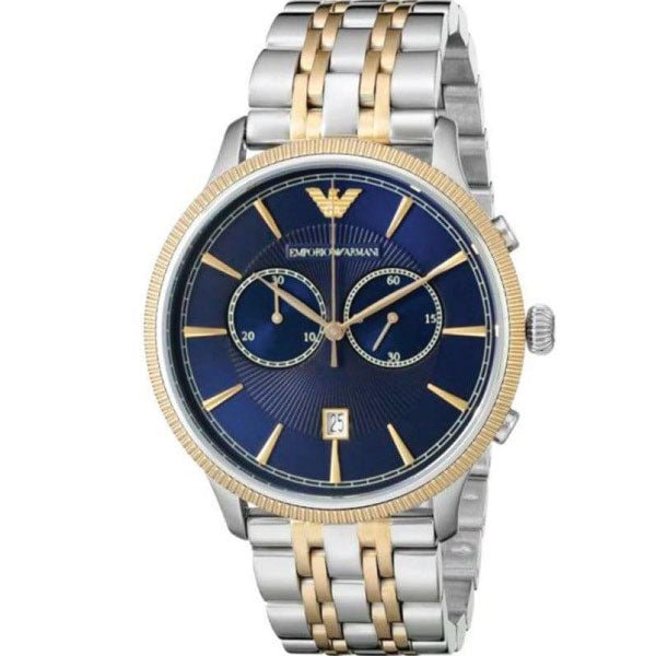 Emporio Armani Classic Blue Dial Two Tone Steel Strap Watch For Men - AR1847 Buy Now By Emporio Armani