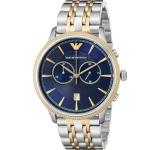 Emporio Armani Classic Blue Dial Two Tone Steel Strap Watch For Men - AR1847 Buy Now By Emporio Armani