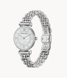 Emporio Armani Gianni T-Bar Mother of Pearl Dial Silver Stainless Steel Watch For Women - AR1908 Buy Now By Emporio Armani