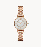 Emporio Armani Gianni T Bar Mother of Pearl Rose Gold Stainless Steel Strap Watch For Women - AR1909 Buy Now By Emporio Armani