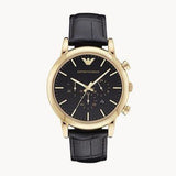 Emporio Armani Luigi Chronograph Black Dial Black Leather Watch For Men - AR1917 Buy Now By Emporio Armani