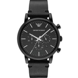 Emporio Armani Dress Chronograph Black Dial Black Leather Strap Watch For Men - AR1918 Buy Now By Emporio Armani
