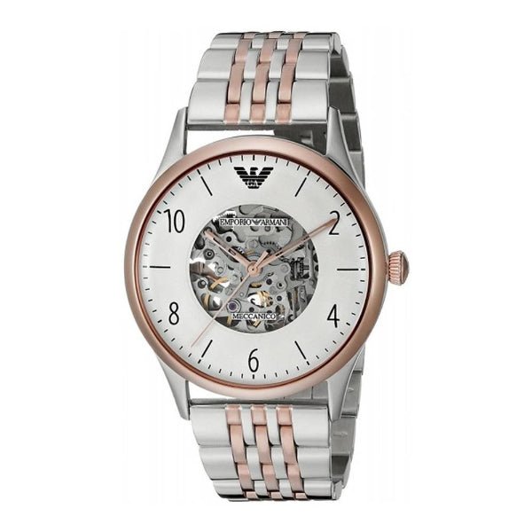 Emporio Armani Meccanico White Dial Two Tone Steel Strap Watch For Men - AR1921 Buy Now By Emporio Armani