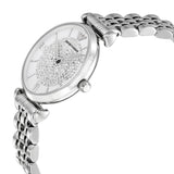 Emporio Armani Gianni T Bar White Crystal Pave Dial Silver Stainless Steel Strap Watch For Women - AR1925 Buy Now By Emporio Armani