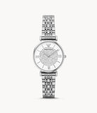 Emporio Armani Gianni T Bar White Crystal Pave Dial Silver Stainless Steel Strap Watch For Women - AR1925 Buy Now By Emporio Armani