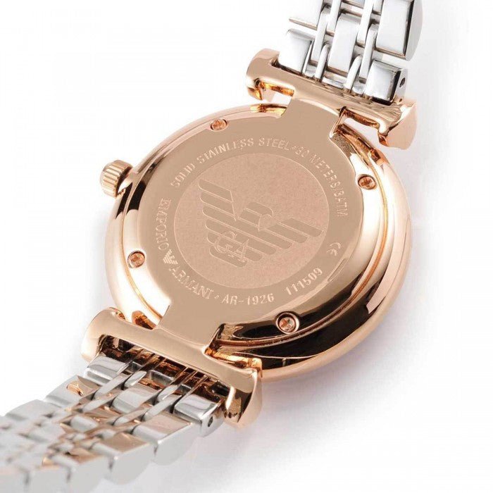 Emporio Armani Gianni T Bar White Dial Two Tone Steel Strap Watch For Women - AR1926 Buy Now By Emporio Armani