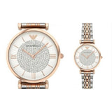 Emporio Armani Gianni T Bar White Dial Two Tone Steel Strap Watch For Women - AR1926 Buy Now By Emporio Armani