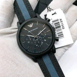 Emporio Armani Luigi Chronograph Quartz Black Dial Two Tone Nylon Strap Watch For Men - AR1948 Buy Now By Emporio Armani
