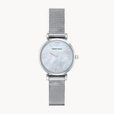 Emporio Armani Gianni T Bar Mother of Pearl Dial Silver Steel Strap Watch For Women - AR1955 Buy Now By Emporio Armani